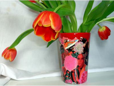 photo du projet Vase rouge et rose